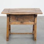 Mooie Antieke Spaanse Salon/ Bijzettafel Van Vruchtbomen Hout Met Originele Handgesmede Nagels thumbnail 5