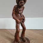 Handgemaakt Houten Beeldje Van Een Oude Cowboy - R. Wetherbee Jr. 86 thumbnail 4