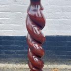 Klassieke Plantenzuil, Notenhout 93 Cm Hoog thumbnail 2