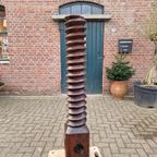 Sculptuur Object Antieke Wijnpers, Frankrijk 19e Eeuw thumbnail 9