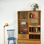 Scandinavisch Vintage Eiken Fineren Boekenkast thumbnail 7