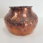 Art Deco Koper Plantenpot Zwaluwstaart Handmade Uniek 1920 thumbnail 2