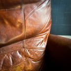 Vintage Schaapsleren Fauteuil Met Hoge Rug thumbnail 4