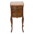 Antieke Gebombeerde Nachtkast Marmer Louis Xv Eind 19De Eeuw thumbnail 11
