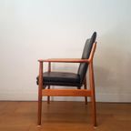 Vintage Arne Vodder 341 Fauteuil In Teak En Leer thumbnail 4