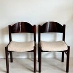 4 Donkerbruine Vintage Stoelen Jaren 70 thumbnail 5