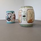 Set Of 2 Porcelain Chinoiserie Garden Stools thumbnail 3