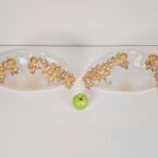 2 Vintage Wandlamp Murano Glas Bowl Goud Hout Regency '70 thumbnail 16