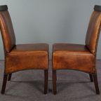 Set Van Vier Schapenleren Eetkamerstoelen In Art Deco Stijl thumbnail 4