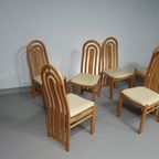 Blond Oak Postmodern Dining Chairs 1980S thumbnail 7