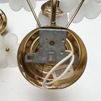 Set Van 2 Messing Art Deco Muurlampen Bloem, 1960's thumbnail 4