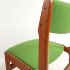 Deense Stoelen | Dining Chairs Danish Green Wool Teak Wood thumbnail 12