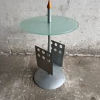 Sculptural Modern Side Table And Magazine Rack With Glass Top thumbnail 9
