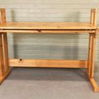 Vintage Grenen Design Kantelbaar Bureau Tekentafel thumbnail 7