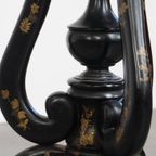 Zeer Aantrekkelijke Antieke Engelse Victoriaanse Japanse Stijl Plantentafel/ Bijzettafel thumbnail 12