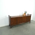 Hout Met Bamboe Dressoir Met Lades, Vintage Sideboard thumbnail 8