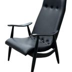 Vintage Fauteuil Jaren 60 Zwart Louis Van Teeffelen Stijl thumbnail 10