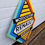 Emaille Reclamebord Renault Motoculture Service, 60'R Jaren. thumbnail 6