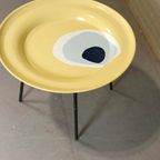 Vintage Metalen Bijzettafel, Salontafel, Geel thumbnail 4