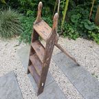 Frans Vintage Houten Trapje , Plantenstandaard Decoratie thumbnail 6