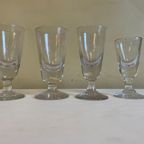4 X 19e Eeuwse Glazen Absinth Wijnglazen Frans thumbnail 9