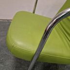 90's Vintage Fauteuil Groene Buizenframe Stoel Schommelstoel thumbnail 11