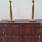 2x Messing Tafellamp Baulmann Leuchten, Duitsland Jaren 80 thumbnail 5
