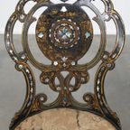 Set Van 2 Prachtige, Unieke, Sierlijke Antieke 19E Eeuwse Engelse Chinoiserie Mother Of Pearl Sto thumbnail 8