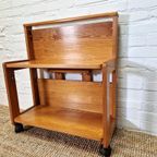 Vintage Scandinavische Grenen Barcart Serveerwagen thumbnail 3