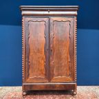 Antieke Vintage Biedermeier Kast, Meidenkast, Mahonie thumbnail 23