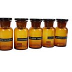 Echte Oude Apotheker Medische Flessen Potten Set Bruin Amber Glas thumbnail 10
