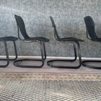 4X Willy Rizzo “All-Black” Chairs For Cidue, Ca 70S thumbnail 7