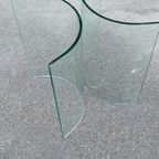 Vintage Postmodern Glazen Bijzettafel, Rond thumbnail 13