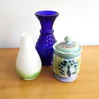 Vintage Murano Vaasje Wit/Groen, Jaren '70 thumbnail 3