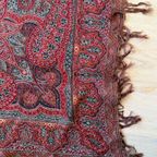 Vintage Antieke Rode Paisley Doek thumbnail 9