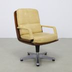 1X Vintage Office Chair/Conference Chair In Leather And Wood By Eugen Schmidt, 1960S thumbnail 4