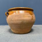 Grote Franse Aardewerk Pot Met Okergeel Glazuur thumbnail 3