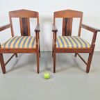 Set 2 Art Deco Fauteuil Amsterdamse School Eiken Ebben ’20 thumbnail 15