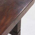 Artisan Handcarved Solid Tropical Wooden Dining Table 1920S thumbnail 14