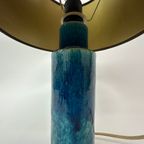 Mid Century Design Table Lamp Blue Ceramic , 1970’S thumbnail 4