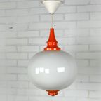 Space Age Hanglamp Met Melk Glas Bol thumbnail 2