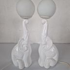 2 Vintage Olifant Lampen Art Deco Revival Keramiek. thumbnail 8