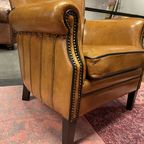 Schapenleren Rosan Fauteuil Schaapsleder In Cognac Bruin thumbnail 4