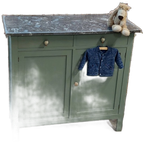 Vintage Groene Commode Met Marmeren Blad ‘eden’ thumbnail 2