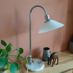 Vintage Ikea Tafellamp Marmer Chroom Melkglas thumbnail 9