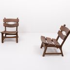 1970’S Vintage Dutch Design Stained Oak Chairs By Dittmann & Co For Awa thumbnail 6