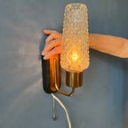 Mid Century Deense Wandkandelaar  - Scandinavische Glazen Wandlamp thumbnail 5