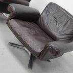 Vintage De Sede Ds-31 Draai Fauteuil In Bruin Leer thumbnail 3