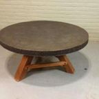 Vintage Brutalist Salontafel, Rond thumbnail 7