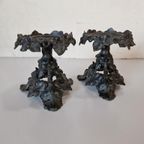 2 Franse Planthouders Tazza Zamac Antiek Art Nouveau thumbnail 3